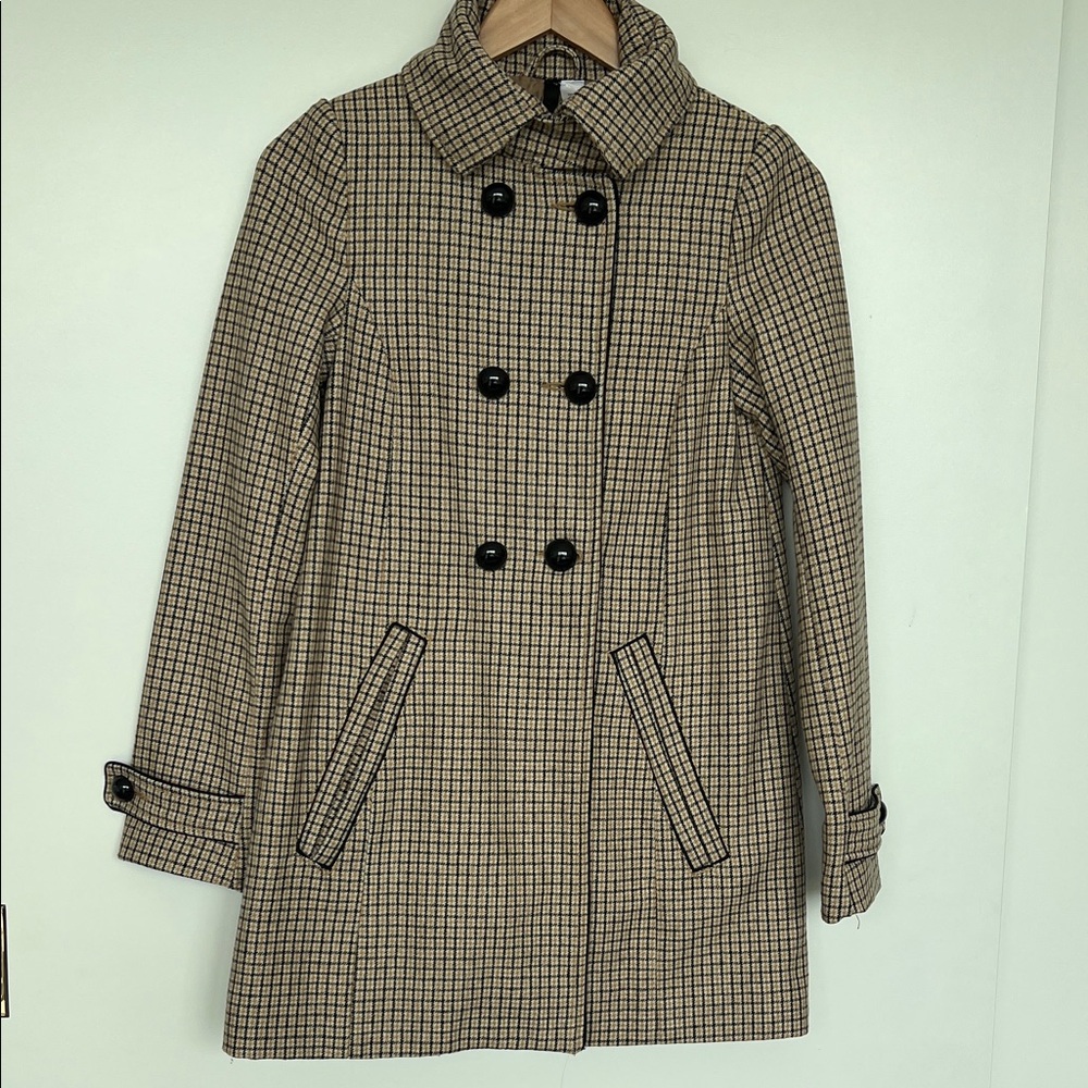 H&M Checkered Double-Breasted Trench Coat